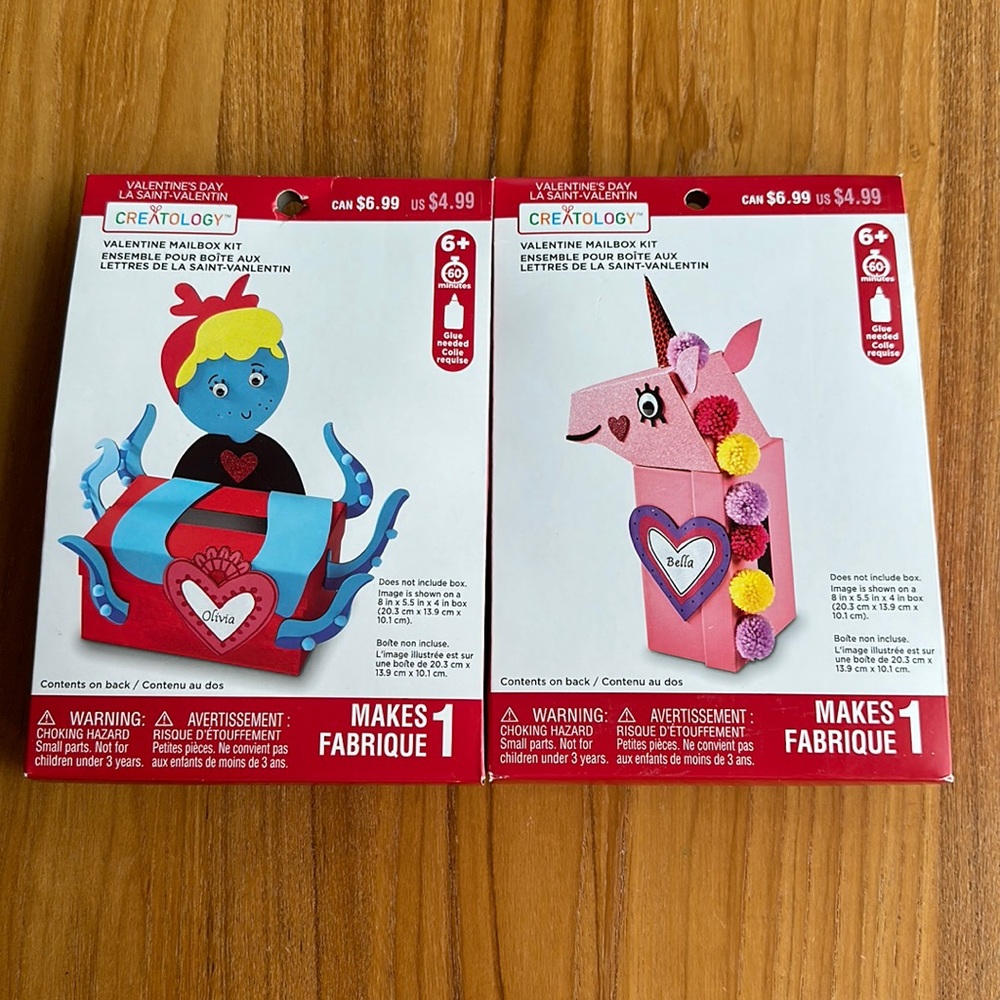 2pcs Valentine’s Mailbox Craft Kit, bundle of 2